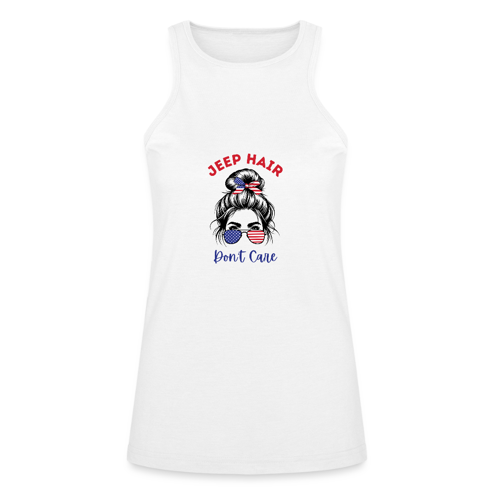 BFB July 4 - Jeep Hair Women’s Racerneck Tank - white