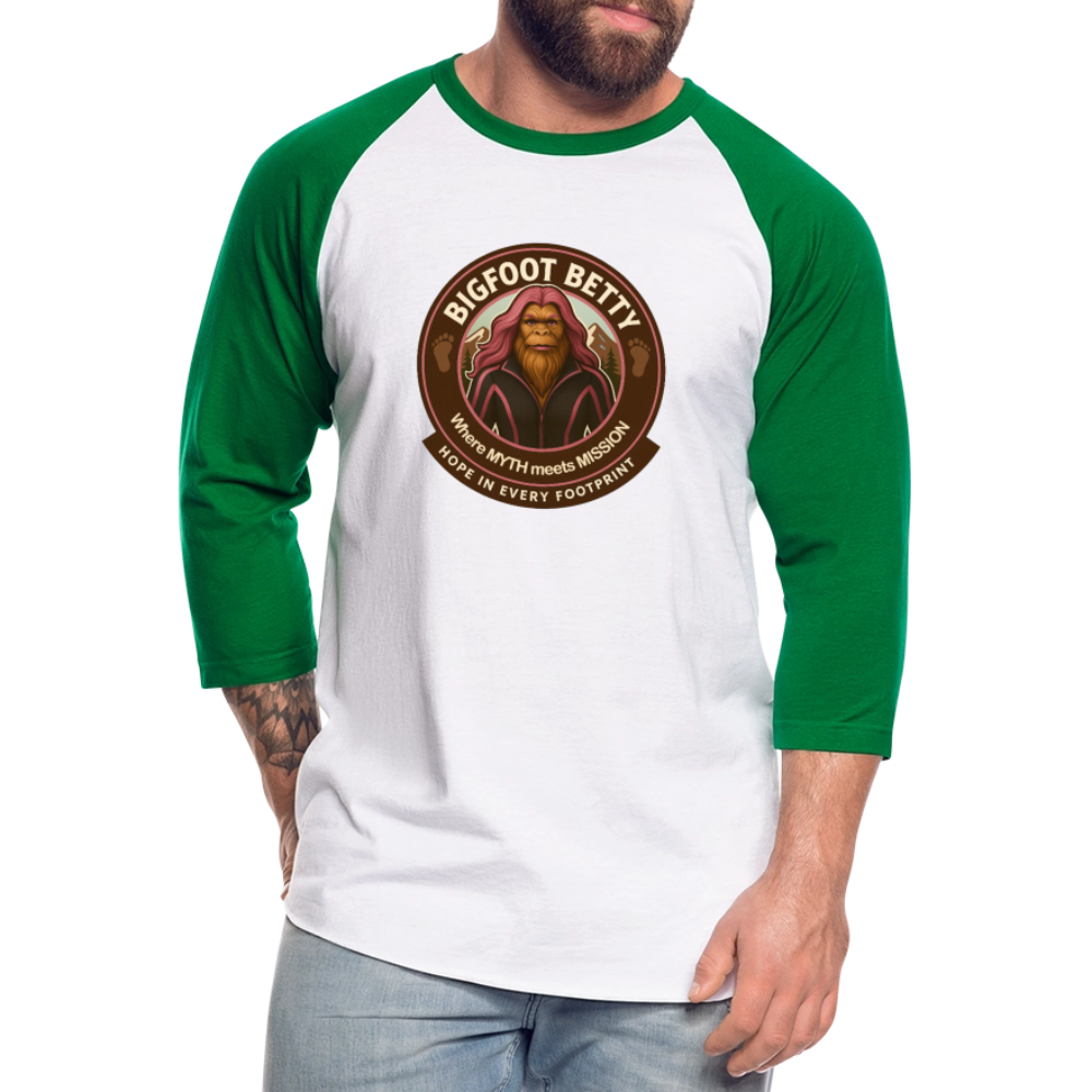 Baseball T-Shirt - Hope in Every Footprint (RETRO) - white/kelly green