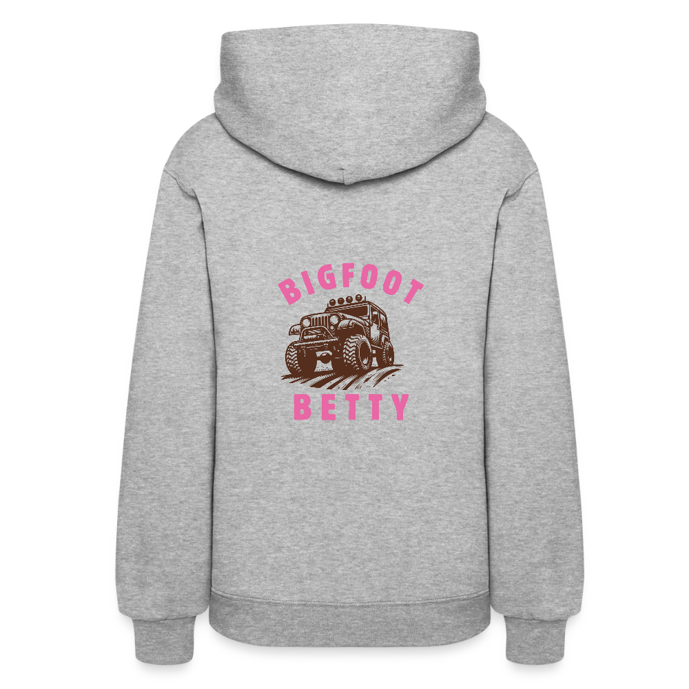 Women's Hoodie - BIGFOOT BETTY - JEEP - PINK RIBBON - heather gray