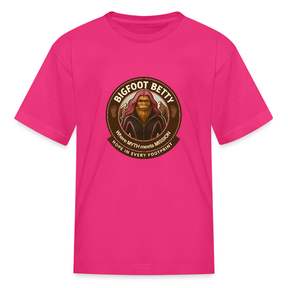 Kids' T-Shirt - Hope in Every Footprint (RETRO) - fuchsia
