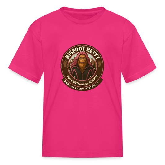 Kids' T-Shirt - Hope in Every Footprint (RETRO) - fuchsia