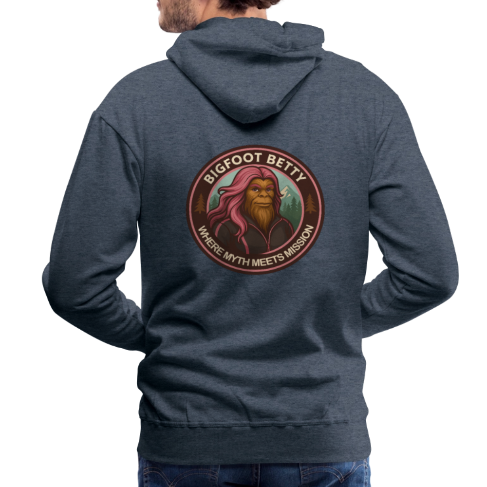 Men’s Premium Hoodie - Where Myth Meets Mission (RETRO) - heather denim
