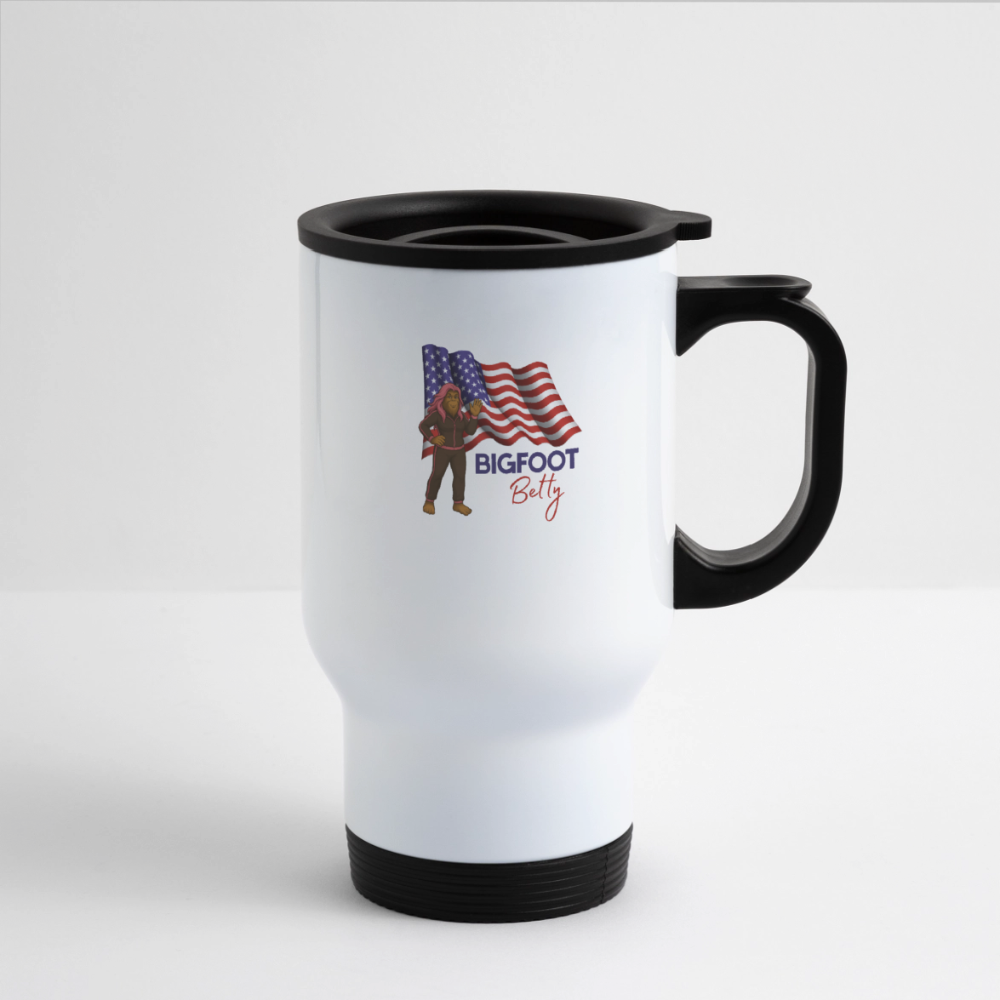 BFB July 4 - Waving Flag Travel Mug - white