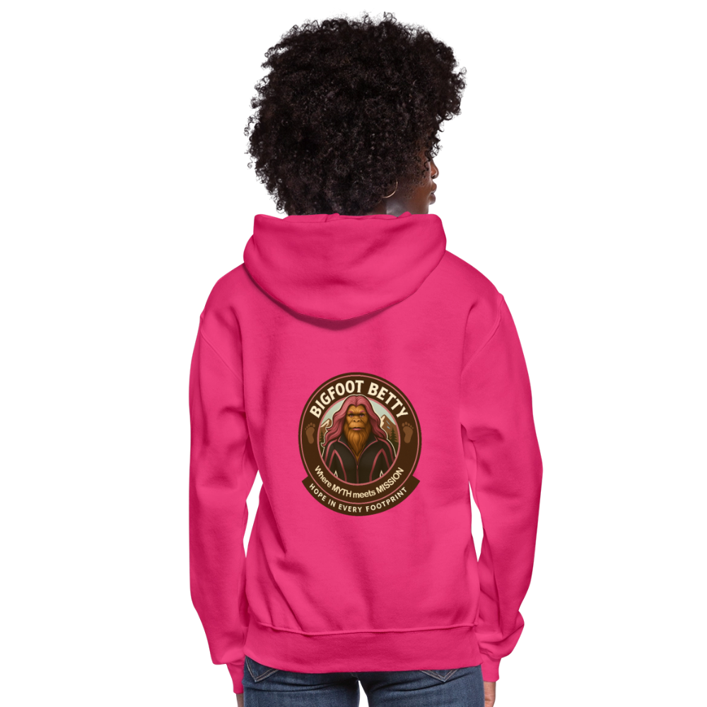Women's Hoodie - Hope in Every Footprint (RETRO) - fuchsia