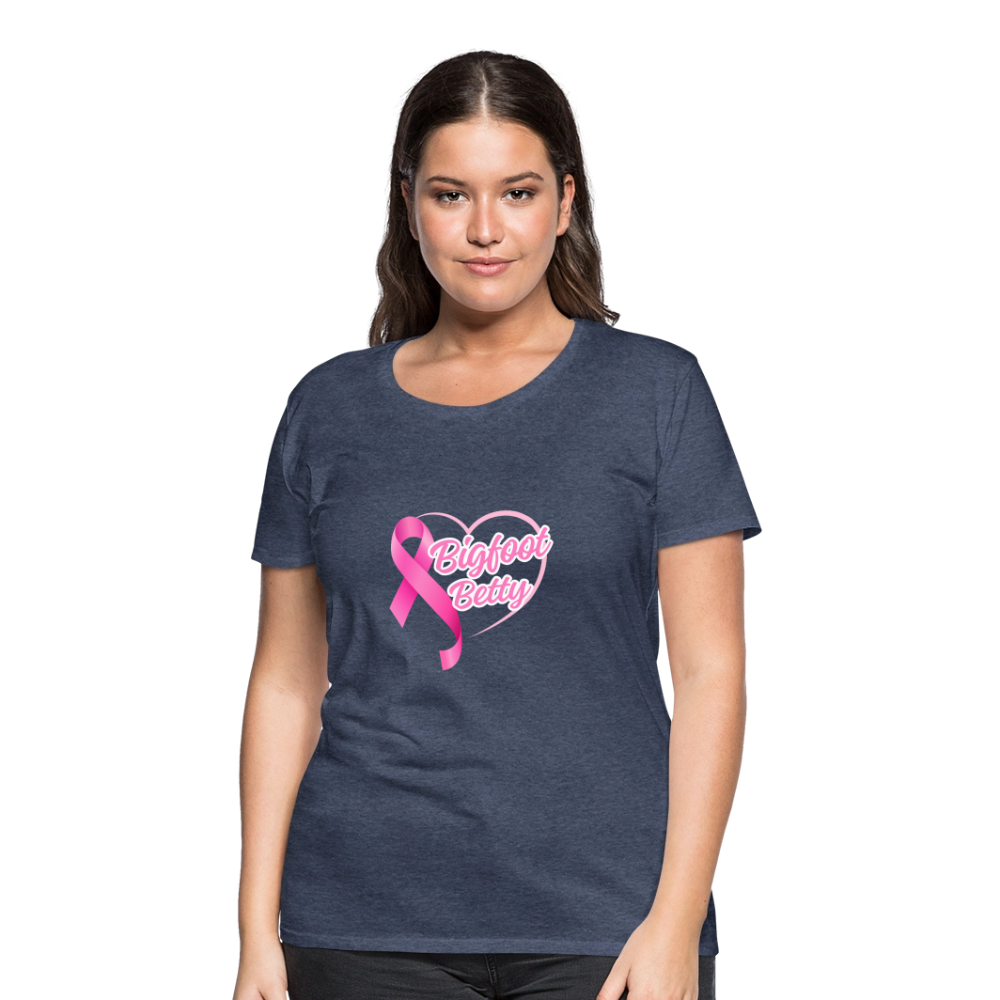 Women’s Premium T-Shirt - BFB Pink Ribbon - heather blue
