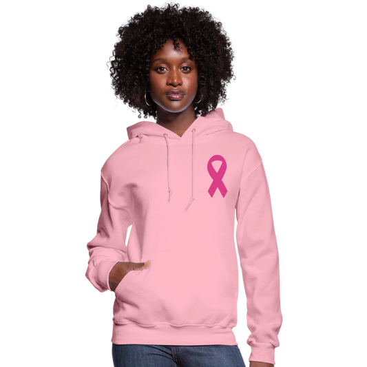 Women's Hoodie - Where Myth Meets Mission (F/B) (RETRO) PINK RIBBON - classic pink