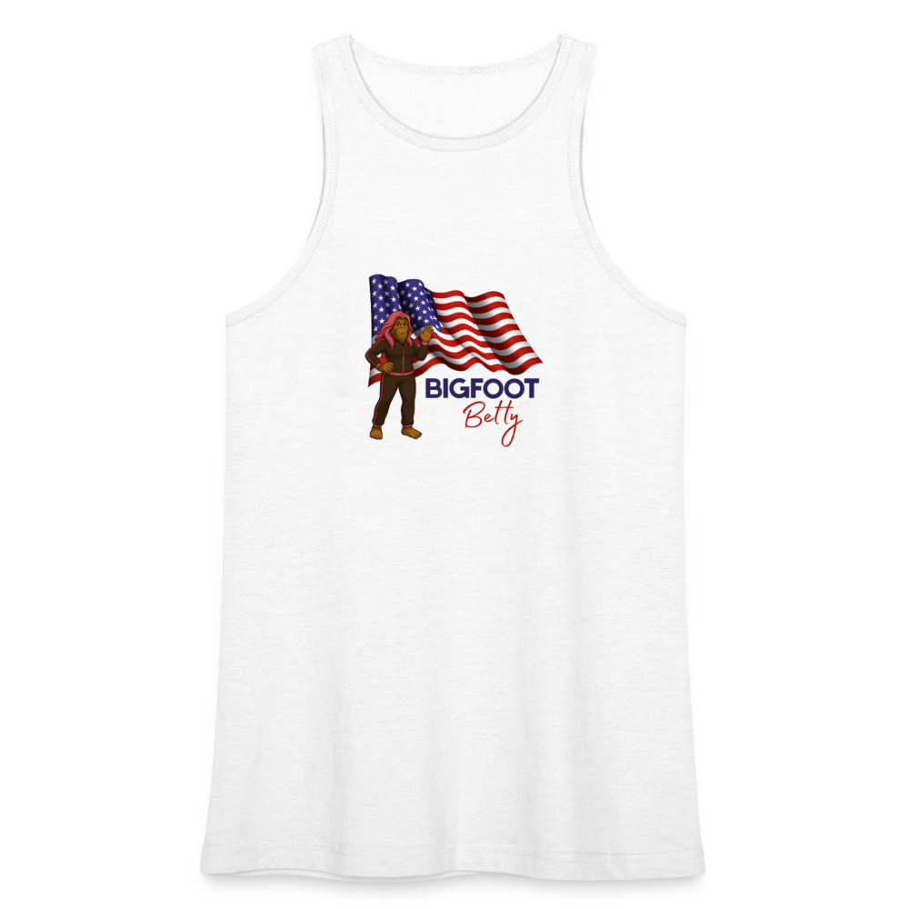 BFB July 4 - Waving Flag Women’s Racerneck Tank - white