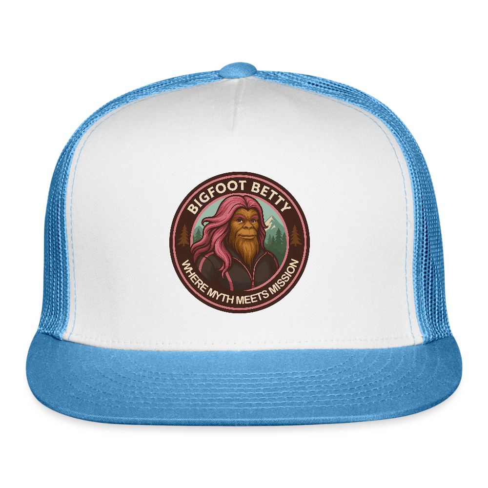 Trucker Hat - Where Myth Meets Mission (RETRO) - white/blue