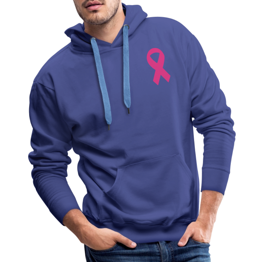 Men’s Premium Hoodie - Where Myth Meets Mission  (RETRO) PINK RIBBON - royal blue