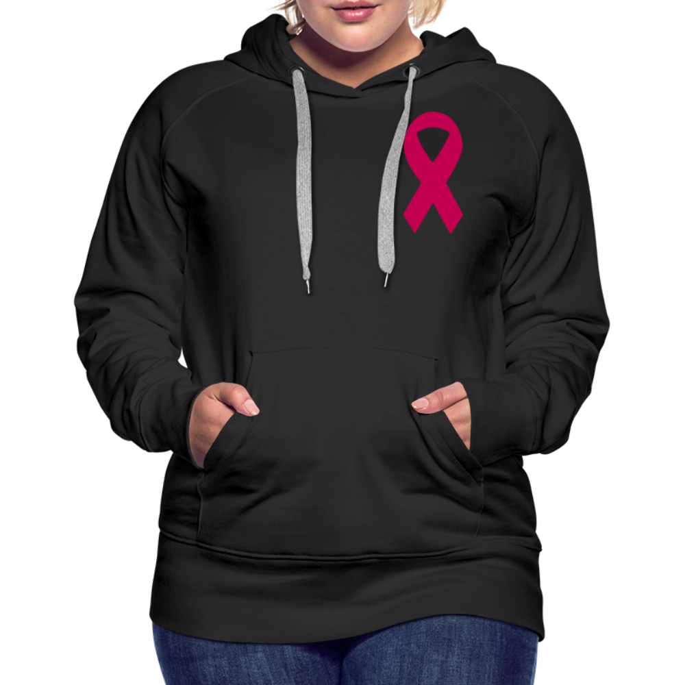 Women’s Premium Hoodie - I Believe In Her (F/B) (RETRO) PINK RIBBON - black