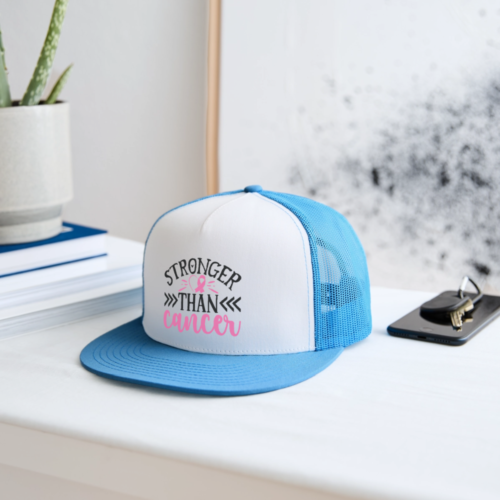 Stronger Than Cancer Trucker Hat - white/blue