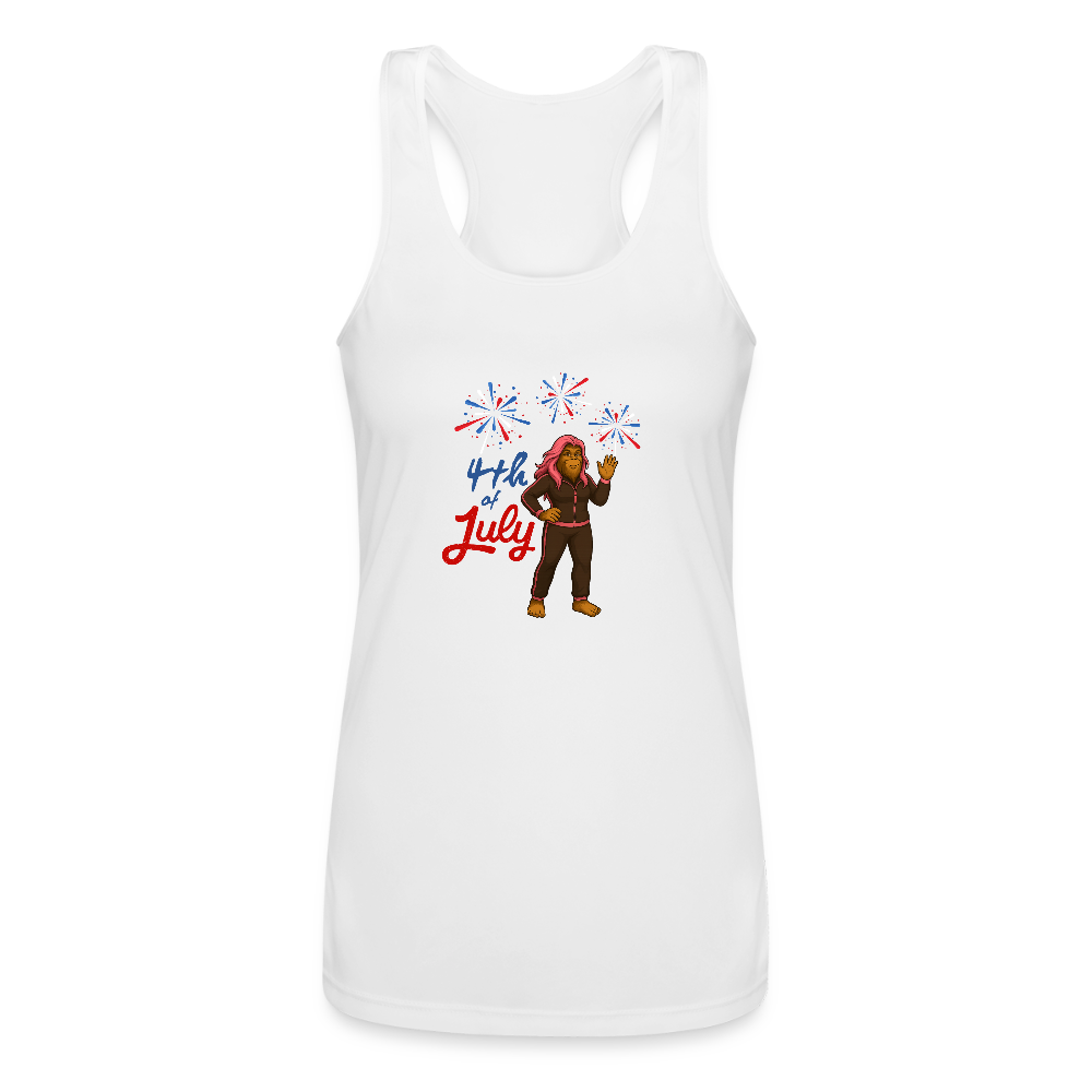 BFB July 4 - Fireworks Women’s Performance Racerback Tank Top - white