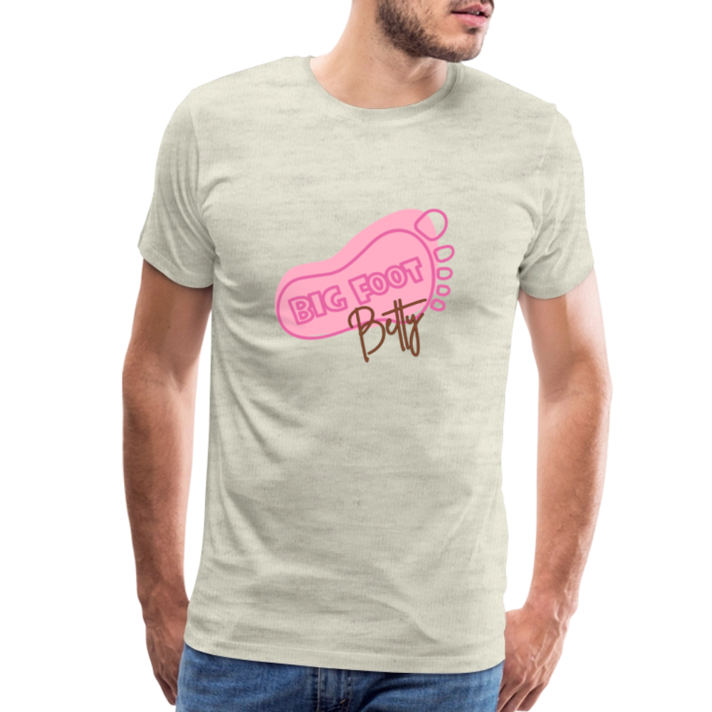 Men's Premium T-Shirt - BFB FootPrint - heather oatmeal