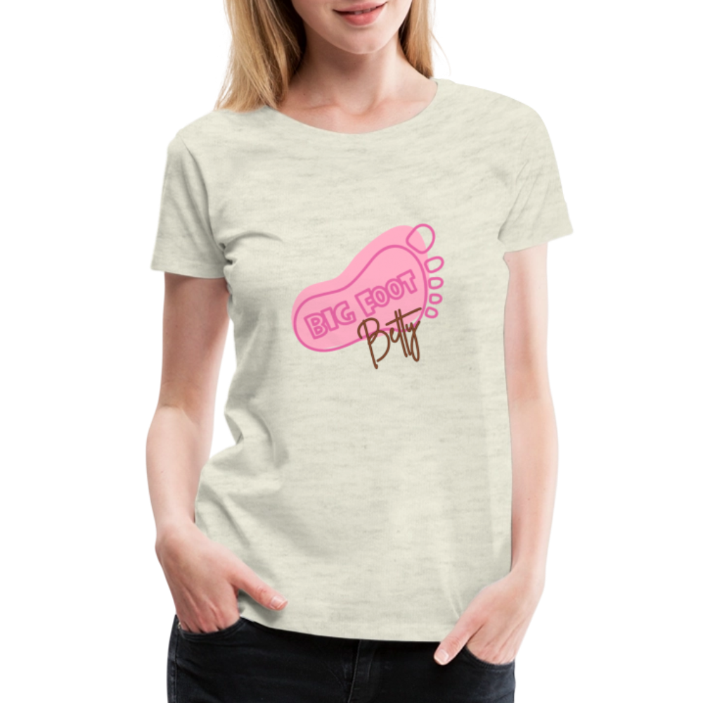 Women’s Premium T-Shirt - BFB FootPrint - heather oatmeal