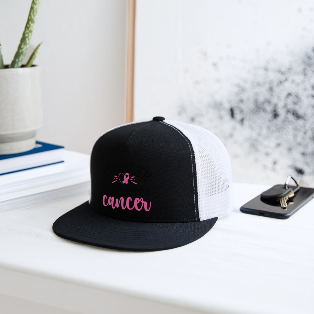 Stronger Than Cancer Trucker Hat - black/white