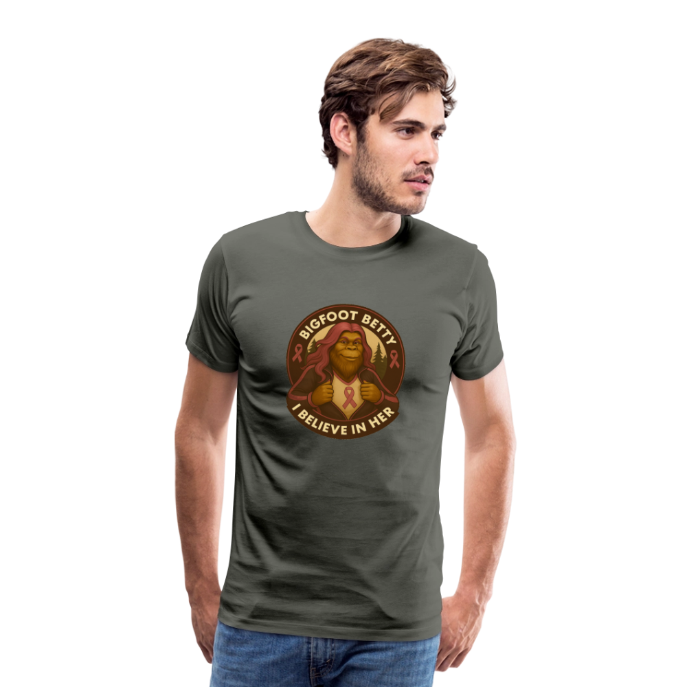 Men's Premium T-Shirt - I Believe In Her (RETRO) - asphalt gray