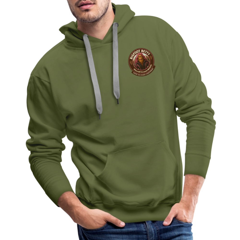 Men’s Premium Hoodie - Hope in Every Footprint (F/B) (RETRO) - olive green