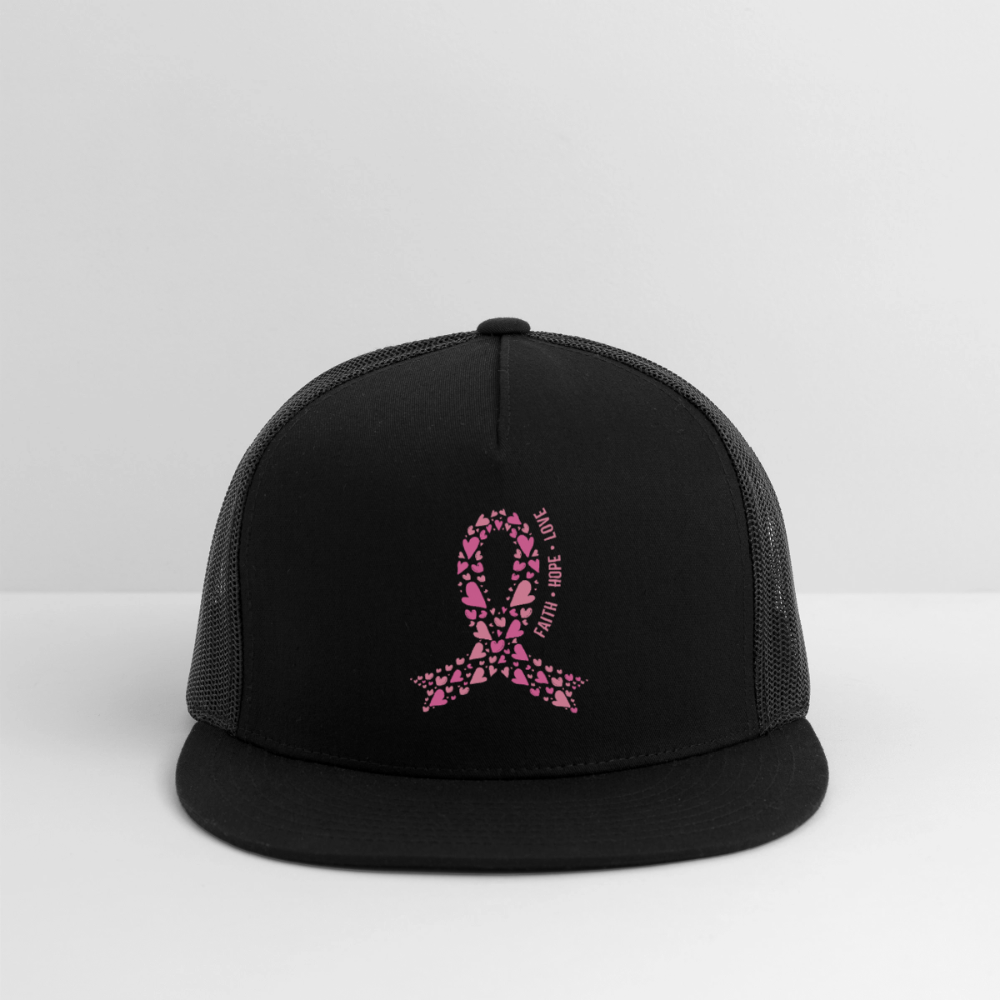 Faith Hope Love Trucker Hat - black/black