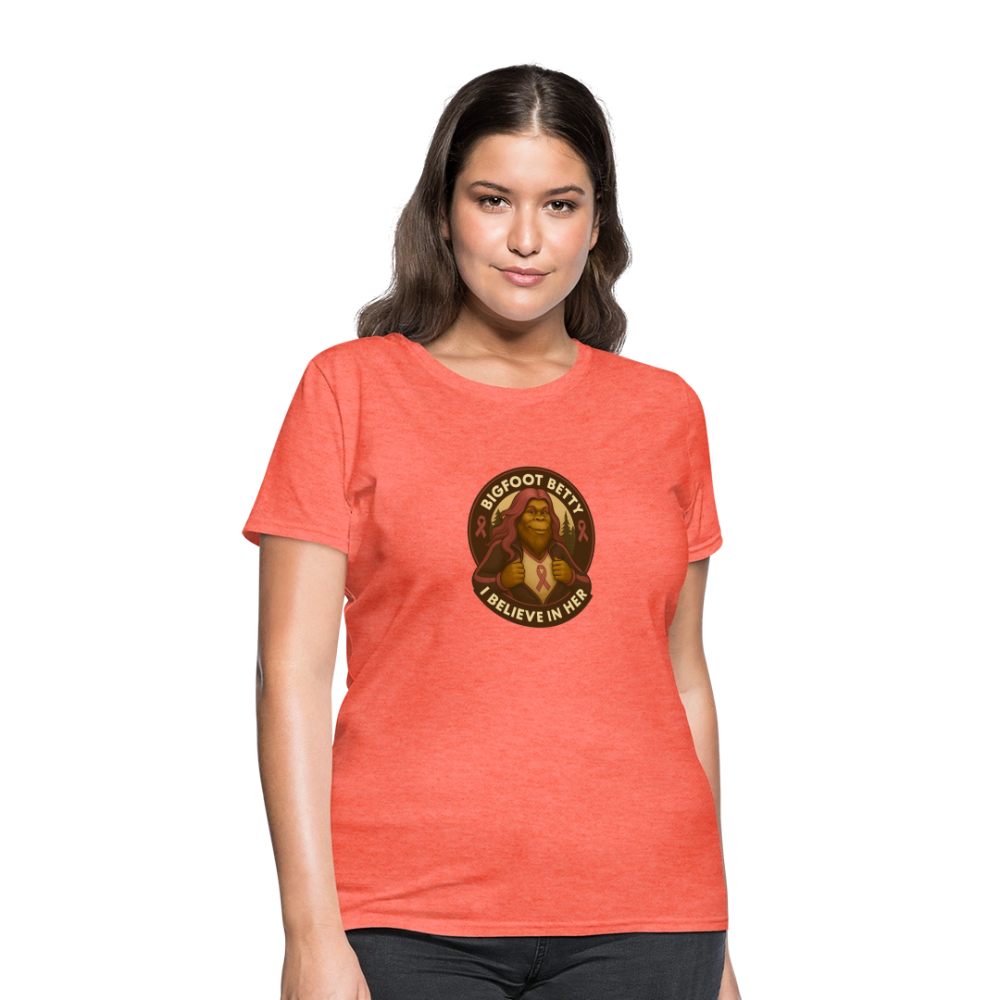 Women's T-Shirt - I Believe In Her (RETRO) - heather coral