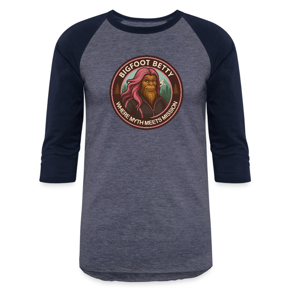 Baseball T-Shirt - Where Myth Meets Mission (RETRO) - heather blue/navy