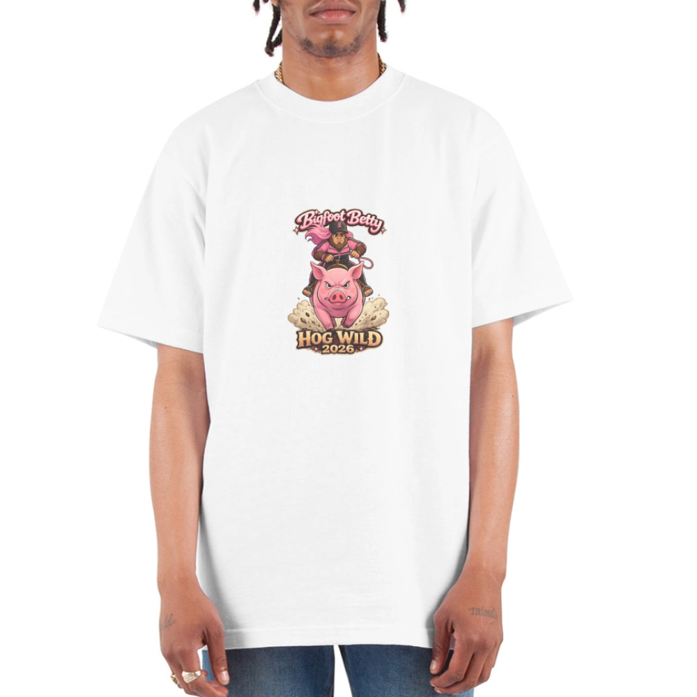 Unisex Oversized Heavyweight T-Shirt - BFB Hog Wild - HOG - white