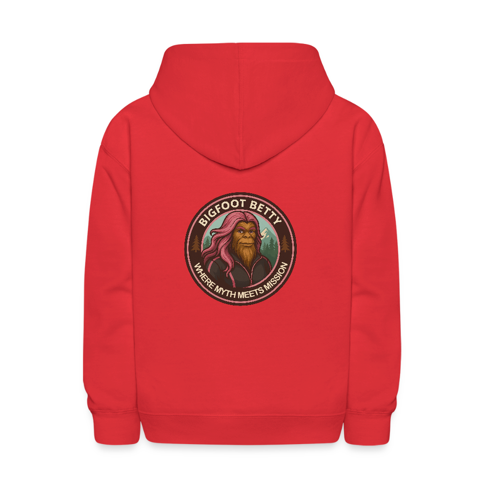 Kids' Hoodie - Where Myth Meets Mission (F/B) (RETRO) - red