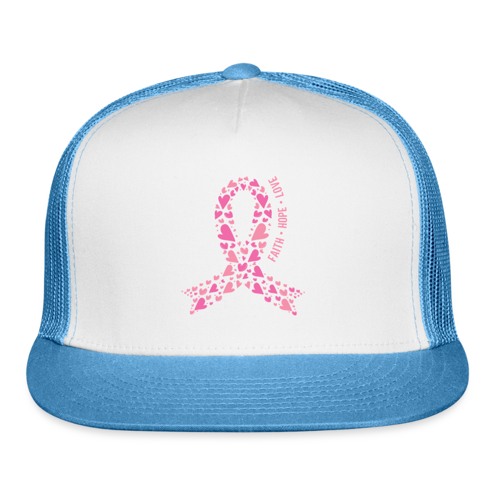 Faith Hope Love Trucker Hat - white/blue