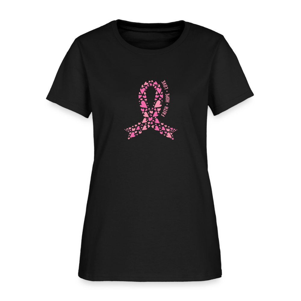 Women's Faith Hope Love T-Shirt - black