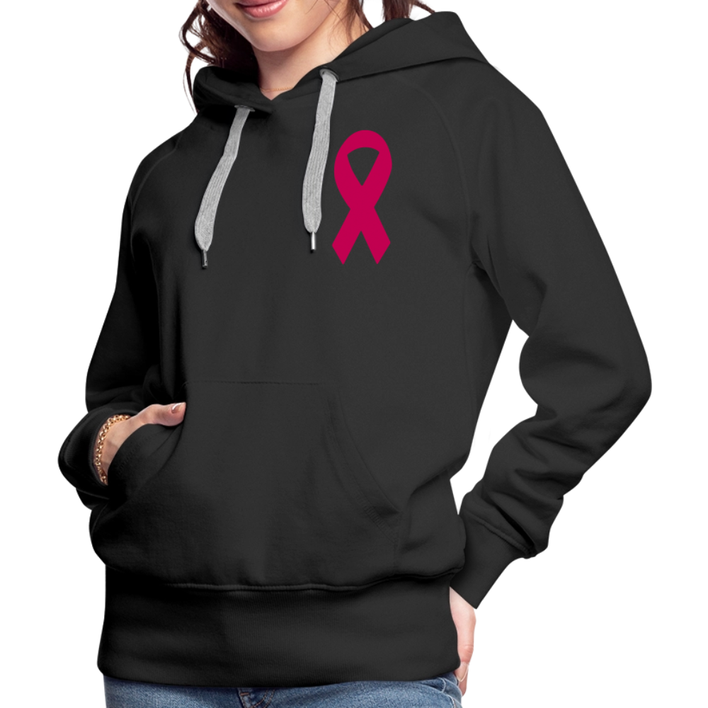Women’s Premium Hoodie - I Believe In Her (F/B) (RETRO) PINK RIBBON - black