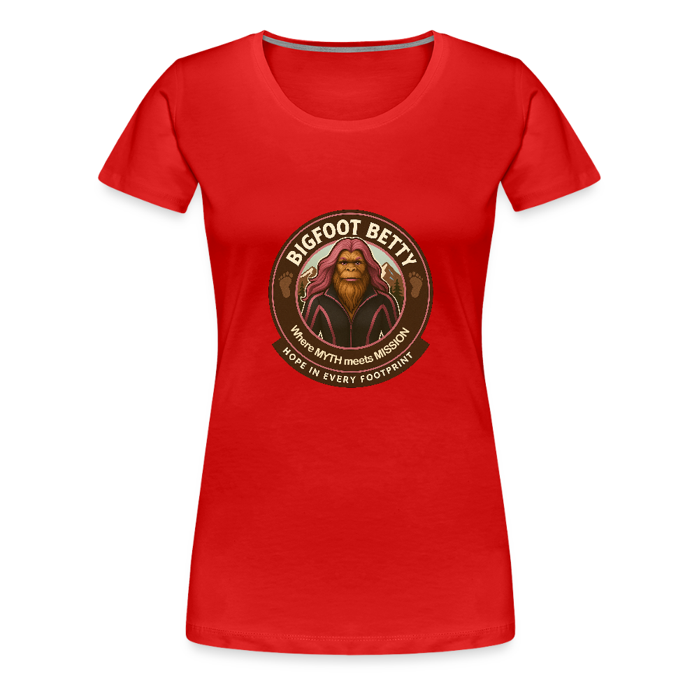 Women’s Premium T-Shirt - Hope in Every Footprint (RETRO) - red