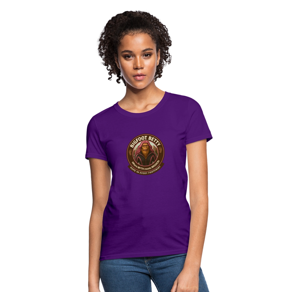 Women's T-Shirt - Hope in Every Footprint (RETRO) - purple