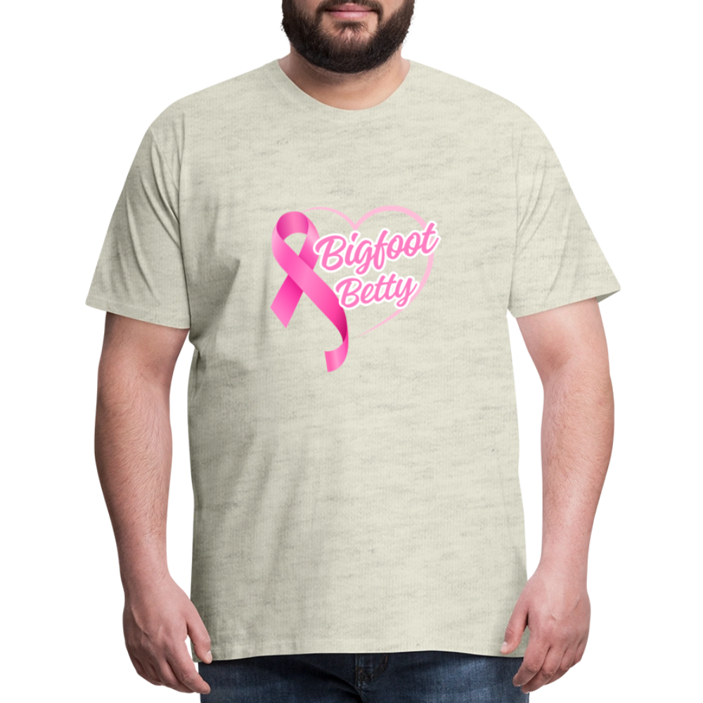 Men's Premium T-Shirt -BFB Pink Ribbon - heather oatmeal