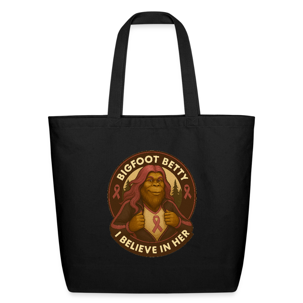 Eco-Friendly Cotton Tote - I Believe In Her  (RETRO) - black