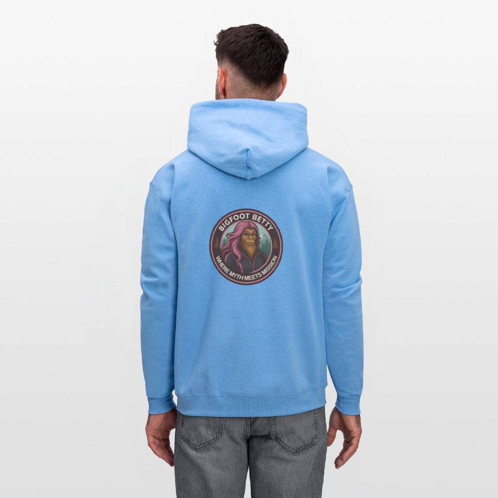 Men's Hoodie - Where Myth Meets Mission (RETRO) - carolina blue