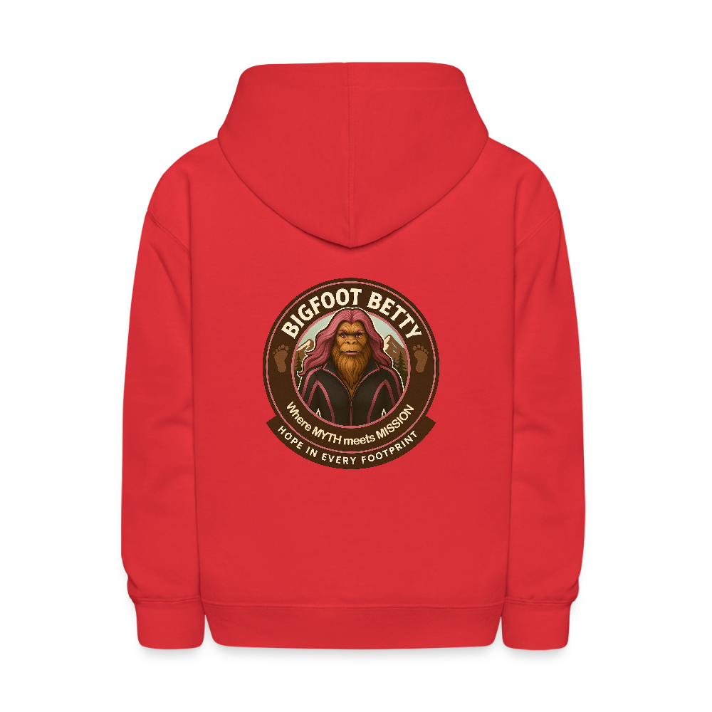 Kids' Hoodie - Hope in Every Footprint (F/B) (RETRO) - red