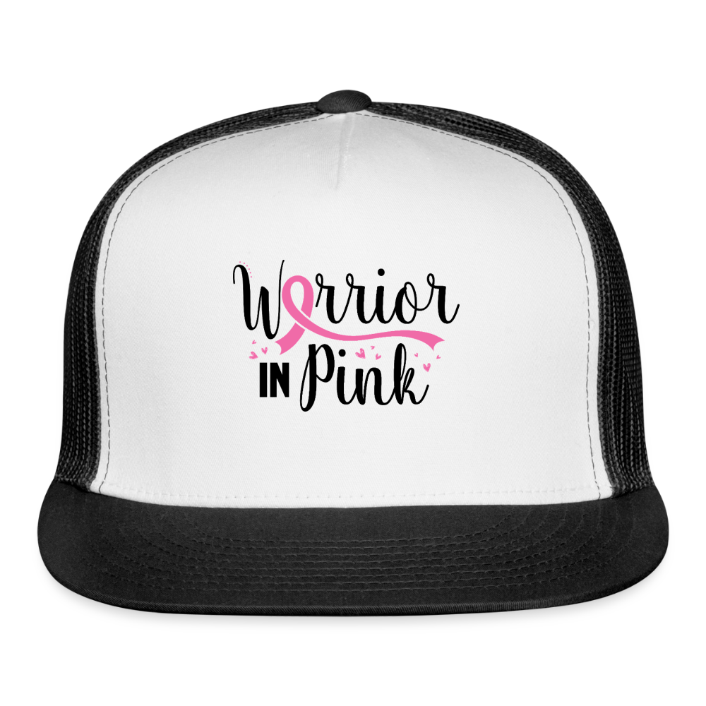 Warrior in Pink Trucker Hat - white/black