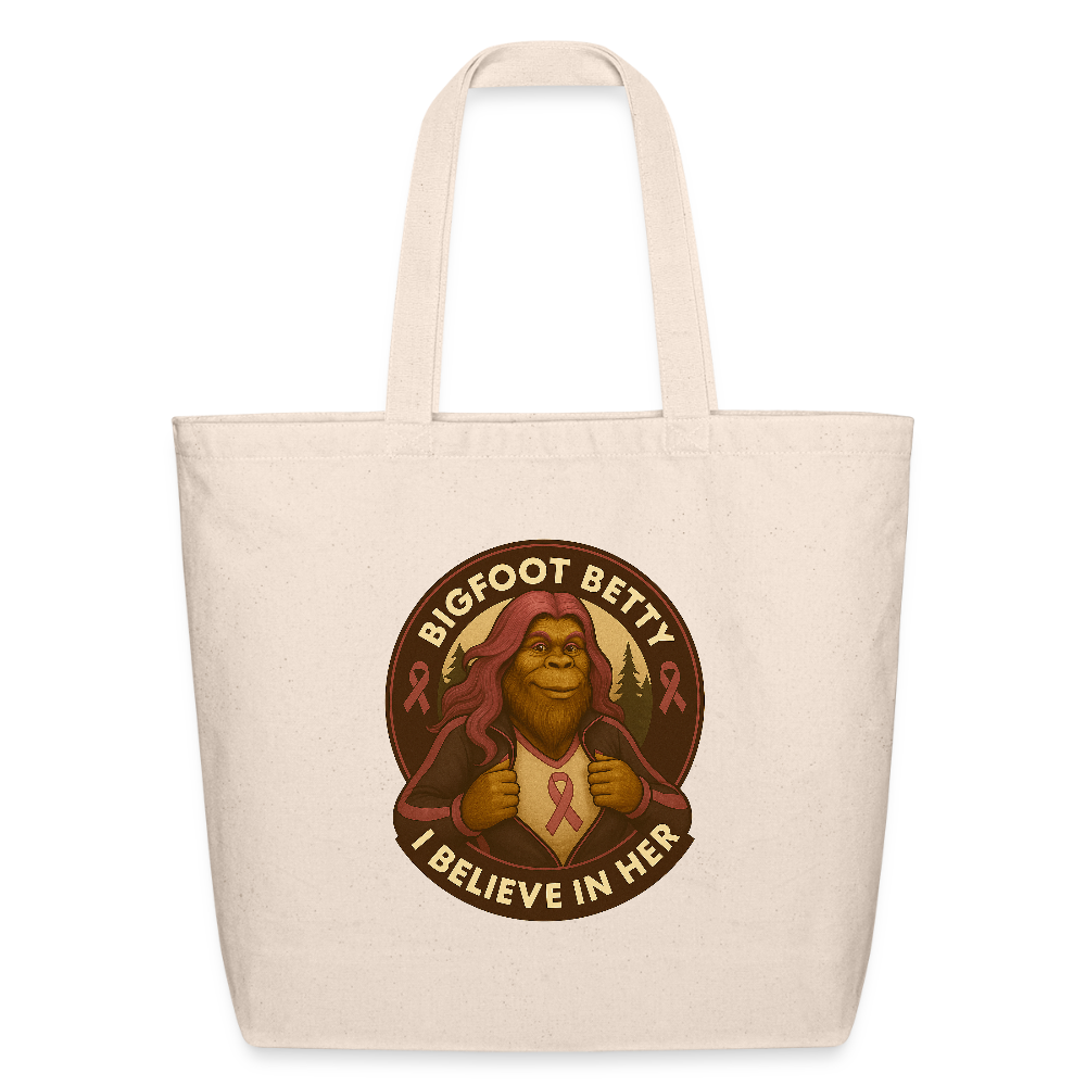 Eco-Friendly Cotton Tote - I Believe In Her  (RETRO) - natural