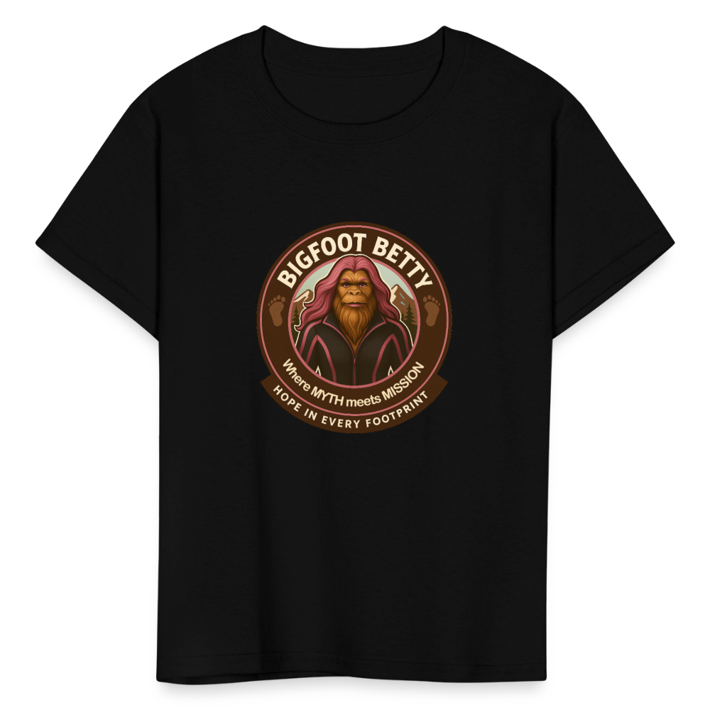 Kids' T-Shirt - Hope in Every Footprint (RETRO) - black