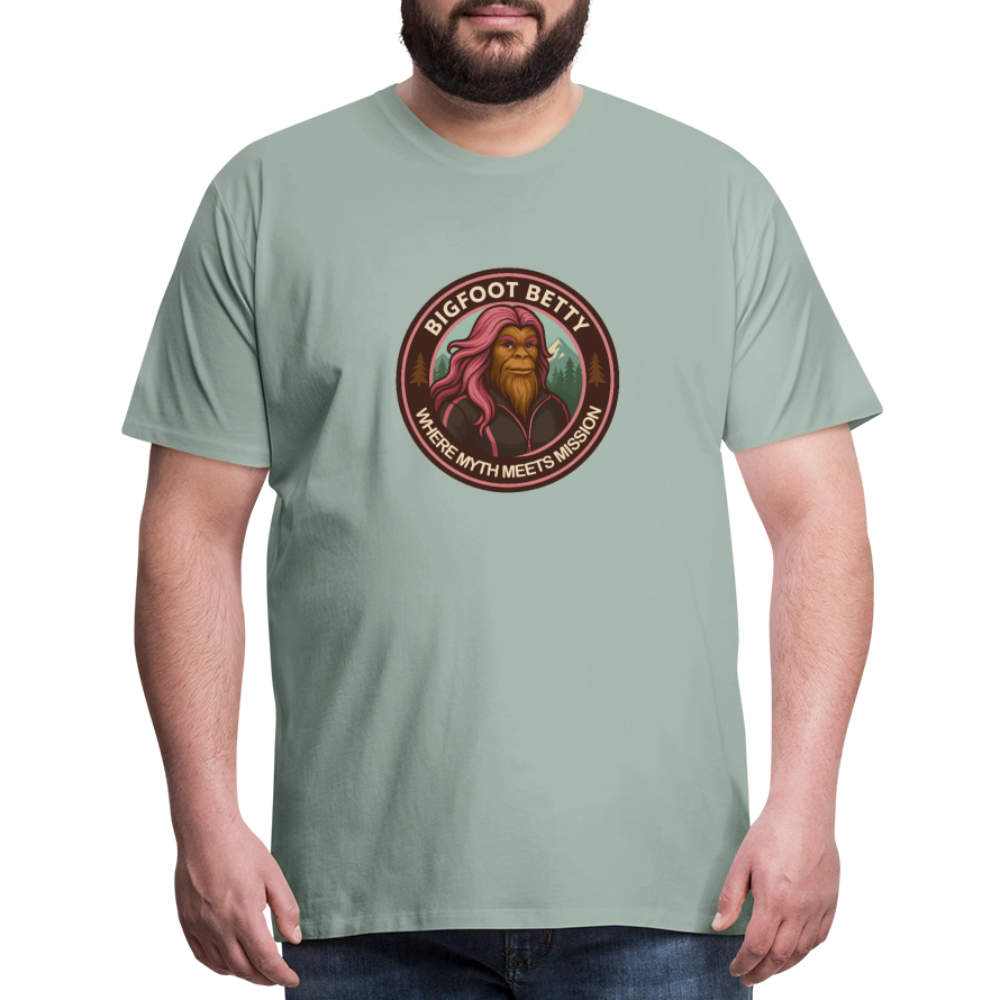 Men's Premium T-Shirt - Where Myth Meets Mission (RETRO) - steel green