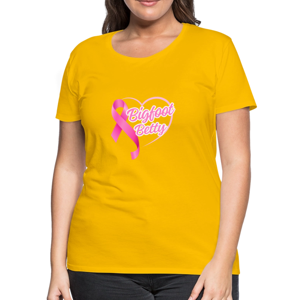 Women’s Premium T-Shirt - BFB Pink Ribbon - sun yellow
