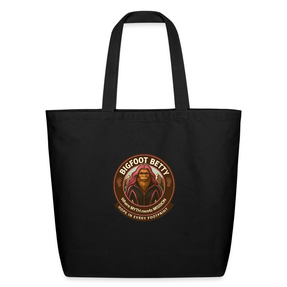 Eco-Friendly Cotton Tote - Hope in Every Footprint (RETRO) - black