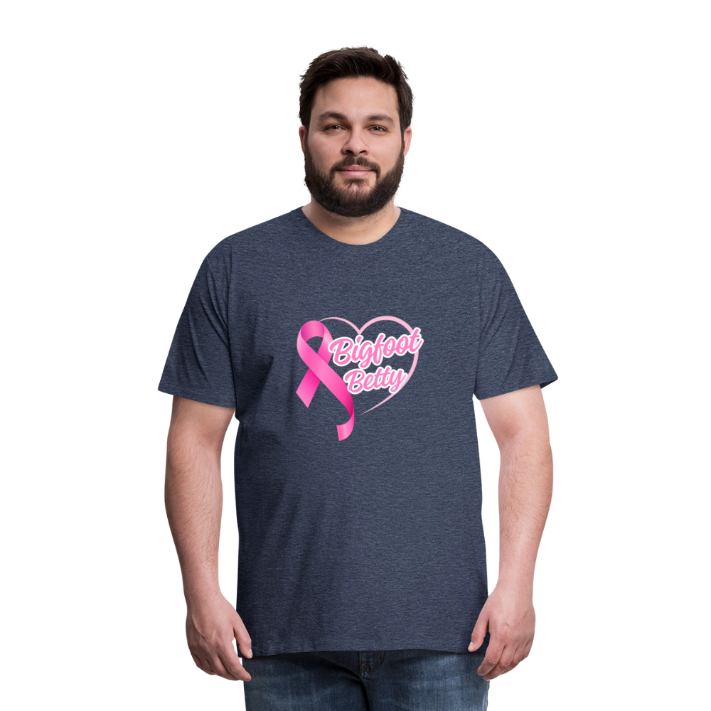 Men's Premium T-Shirt -BFB Pink Ribbon - heather blue