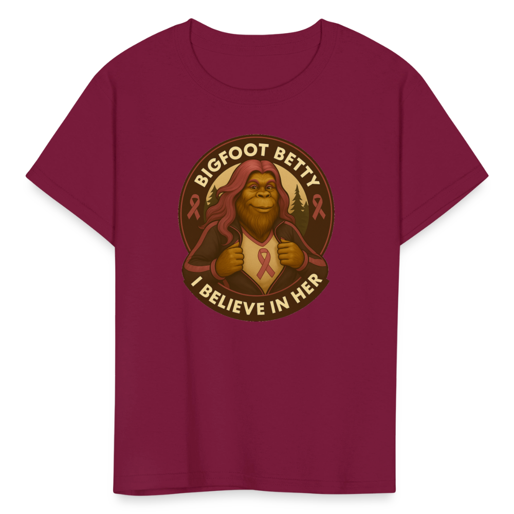 Kids' T-Shirt -I Believe In Her (RETRO) - burgundy