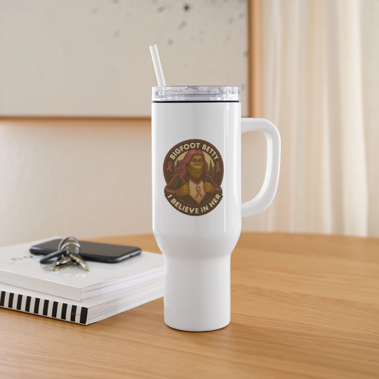 40 oz Travel Tumbler - I Believe In Her (RETRO) - white