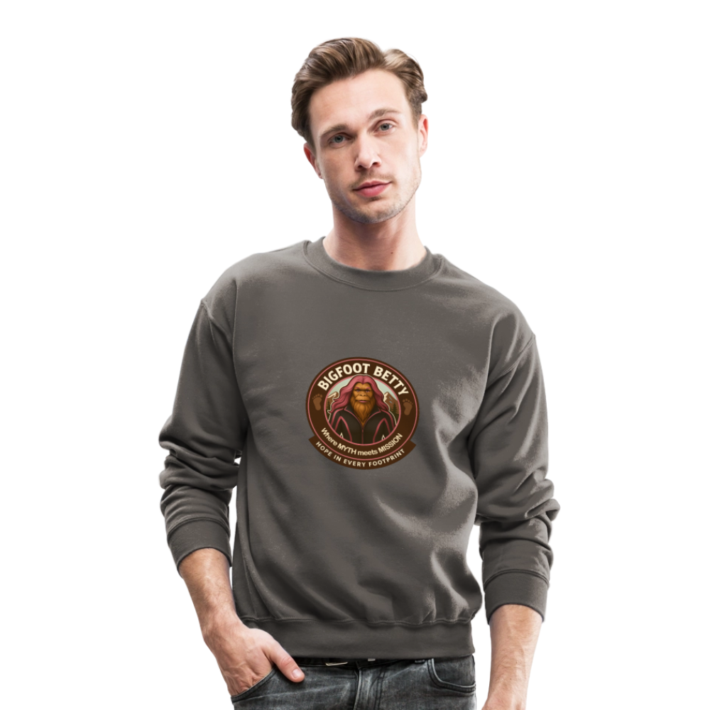 Crewneck Sweatshirt - Hope in Every Footprint (RETRO) - asphalt gray