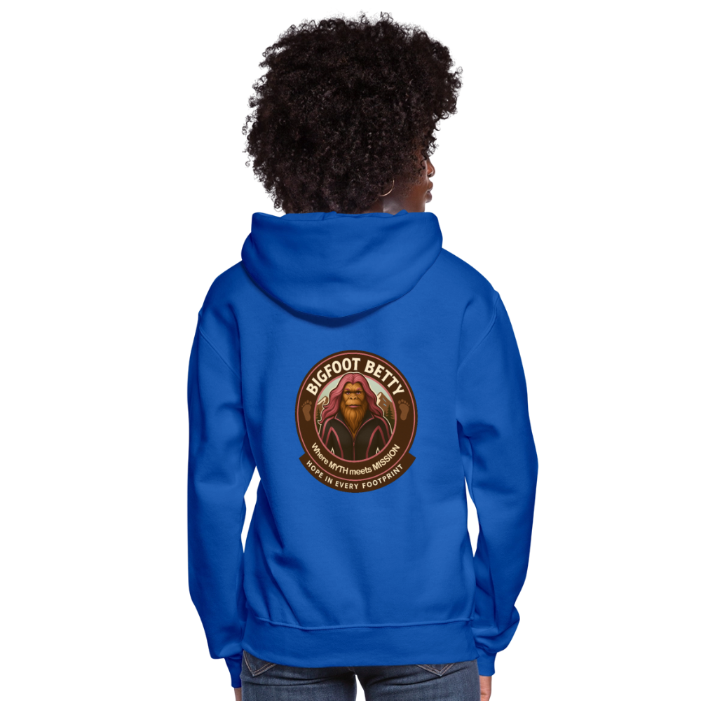 Women's Hoodie - Hope in Every Footprint (F/B) (RETRO) - royal blue