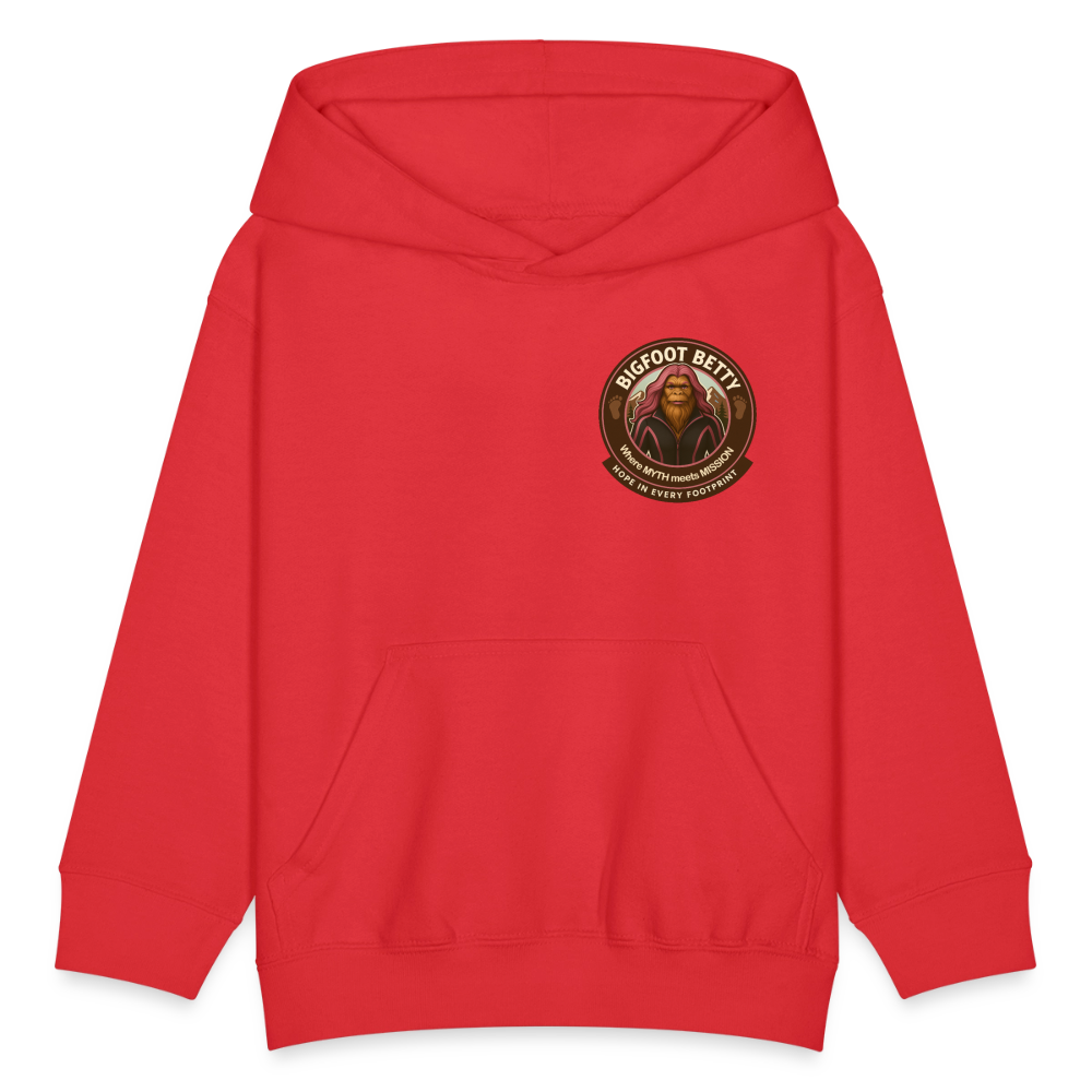 Kids' Hoodie - Hope in Every Footprint (F/B) (RETRO) - red
