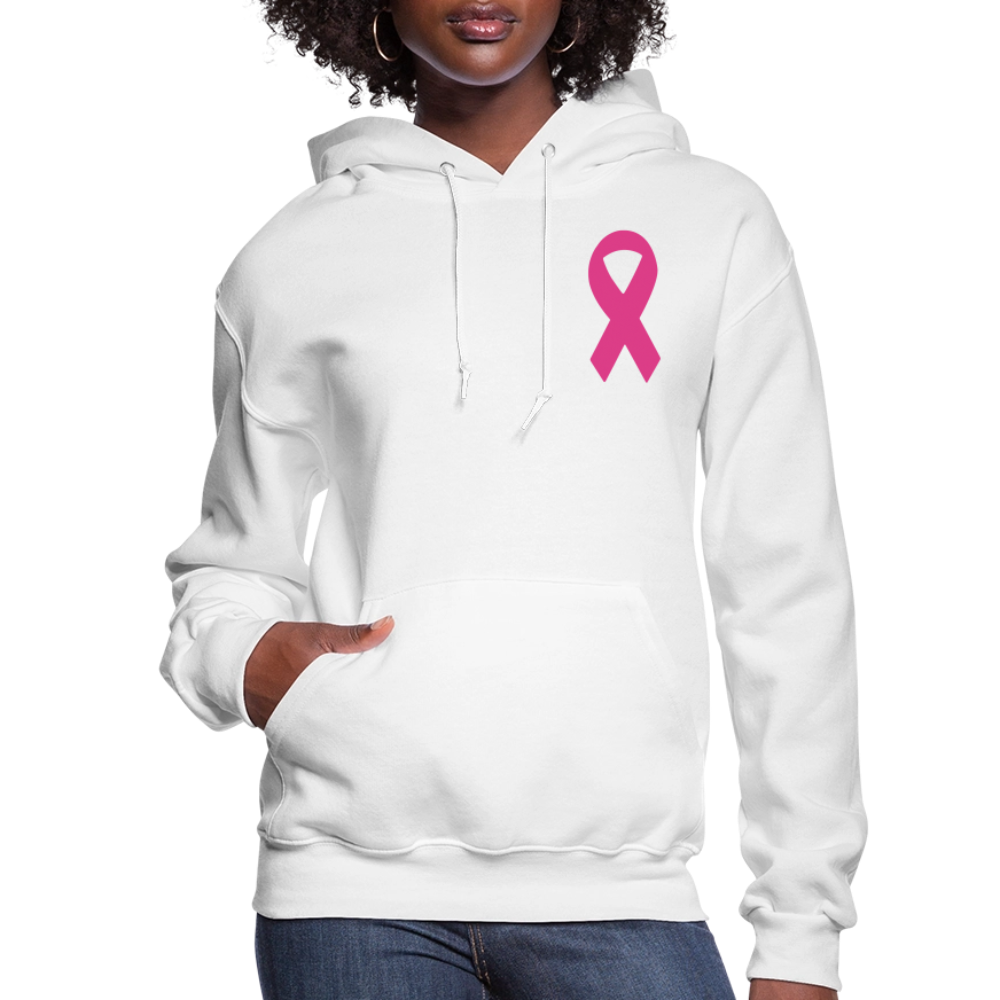Women's Hoodie - I Believe In Her (F/B) (RETRO) PINK RIBBON - white