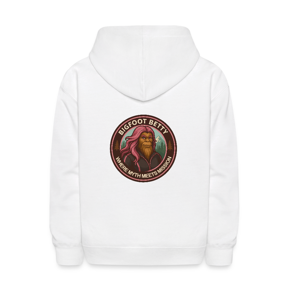 Kids' Hoodie - Where Myth Meets Mission (F/B) (RETRO) - white