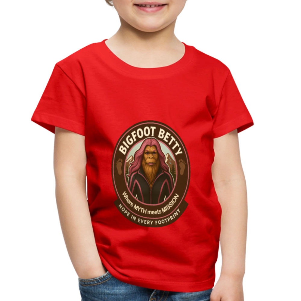 Toddler Premium T-Shirt - Hope in Every Footprint (RETRO) - red
